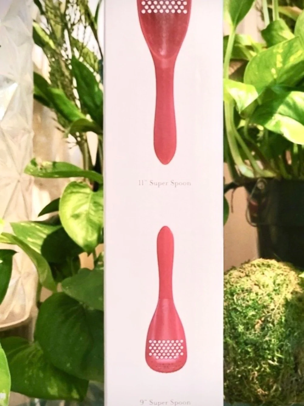 New in Box Mad Hungry Set of Two Super Spoons 9” and 11” Silicone Handles Red
